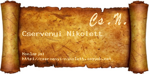 Cservenyi Nikolett névjegykártya